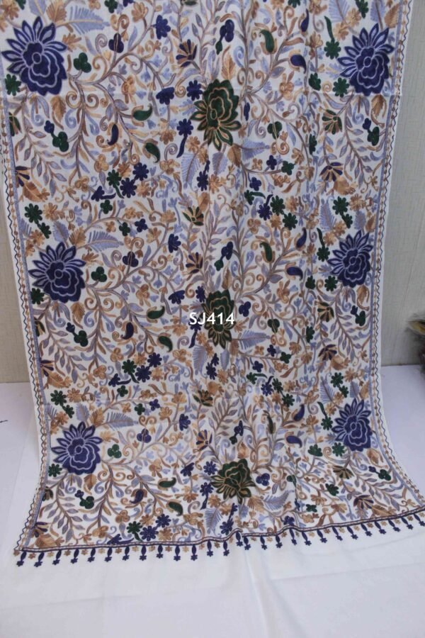 Pashmina Stole Full Embroidery Kashmiri Work in Sale Price perfect Gift 80x28 inches