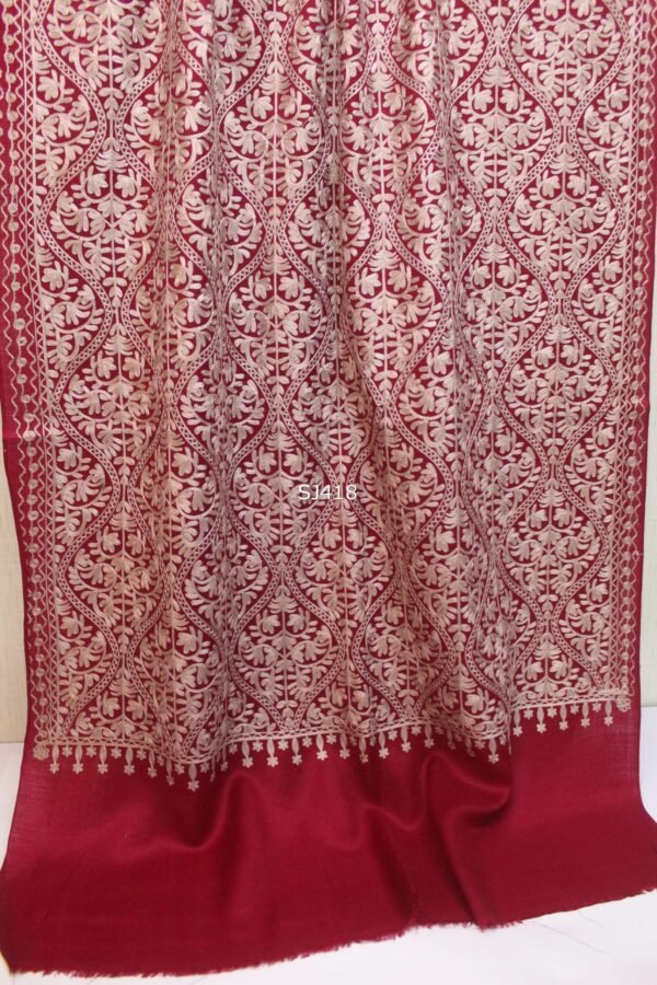 Pashmina Stole Full Embroidery Kashmiri Work in Sale Price perfect Gift 80x28 inches