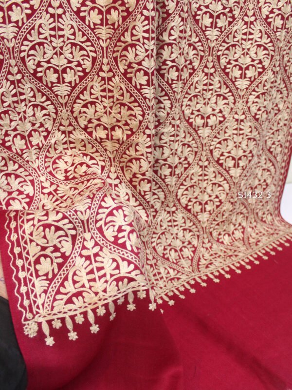 Pashmina Stole Full Embroidery Kashmiri Work in Sale Price perfect Gift 80x28 inches