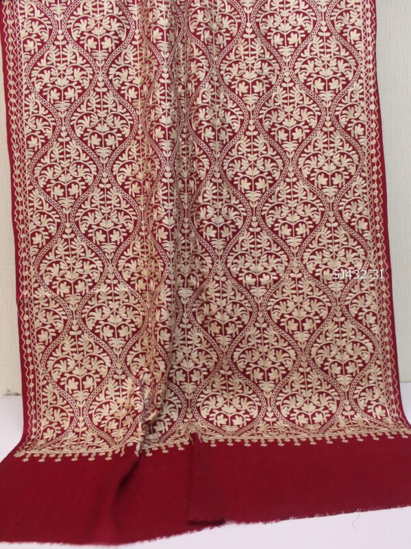 Pashmina Stole Full Embroidery Kashmiri Work in Sale Price perfect Gift 80x28 inches - Image 2