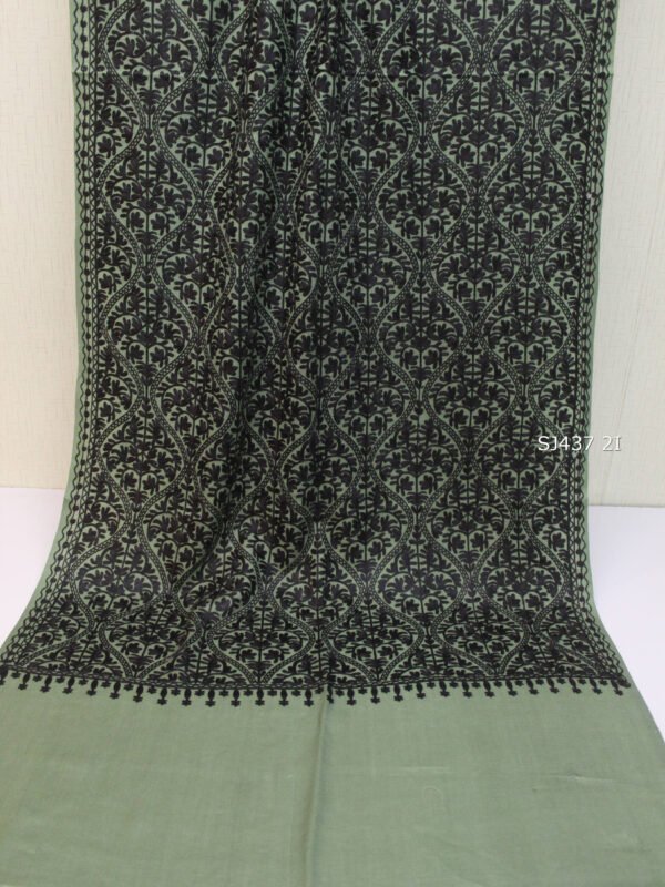 Pashmina Stole Full Embroidery Kashmiri Work in Sale Price perfect Gift 80x28 inches - Image 2