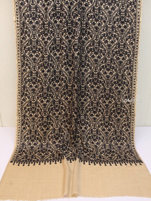 Pashmina Stole Full Embroidery Kashmiri Work in Sale Price perfect Gift 80x28 inches - Image 2