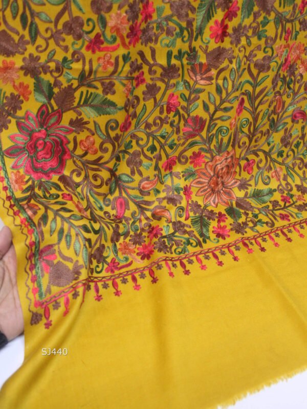 Pashmina Stole Full Embroidery Kashmiri Work in Sale Price perfect Gift 80x28 inches