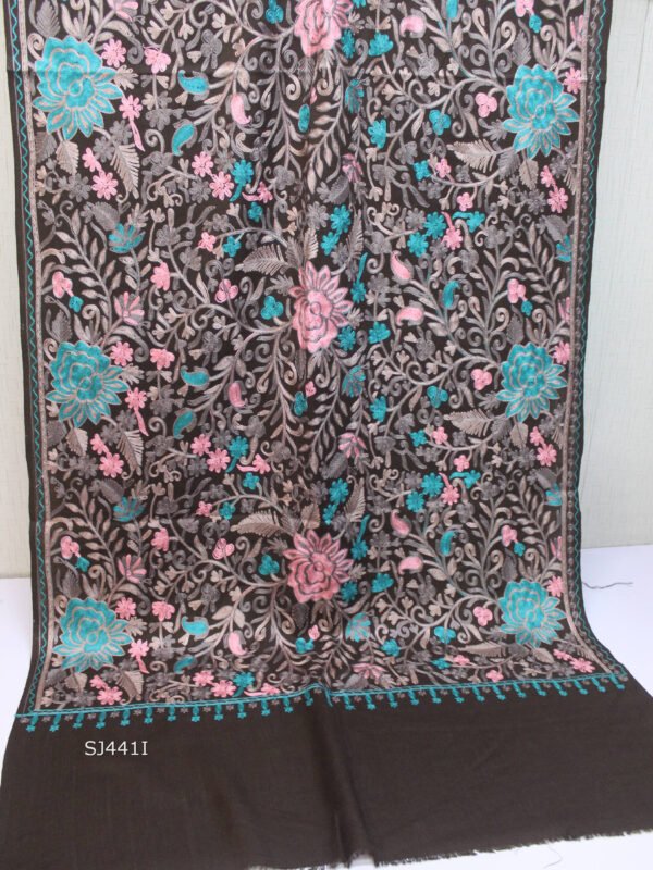 Pashmina Stole Full Embroidery Kashmiri Work in Sale Price perfect Gift 80x28 inches - Image 2