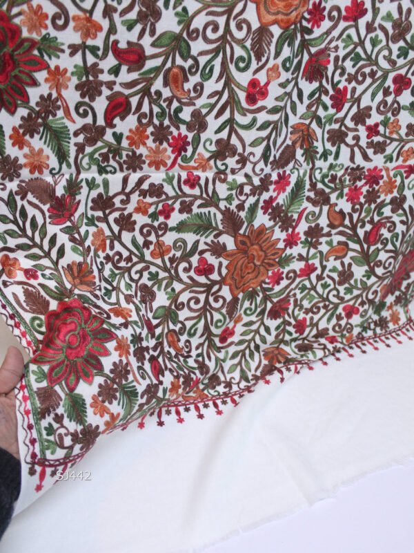 Pashmina Stole Full Embroidery Kashmiri Work in Sale Price perfect Gift 80x28 inches