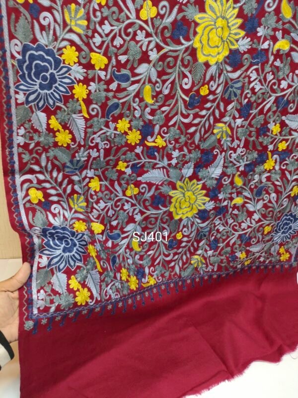 Pashmina Stole Full Embroidery Kashmiri Work in Sale Price perfect Gift 80x28 inches