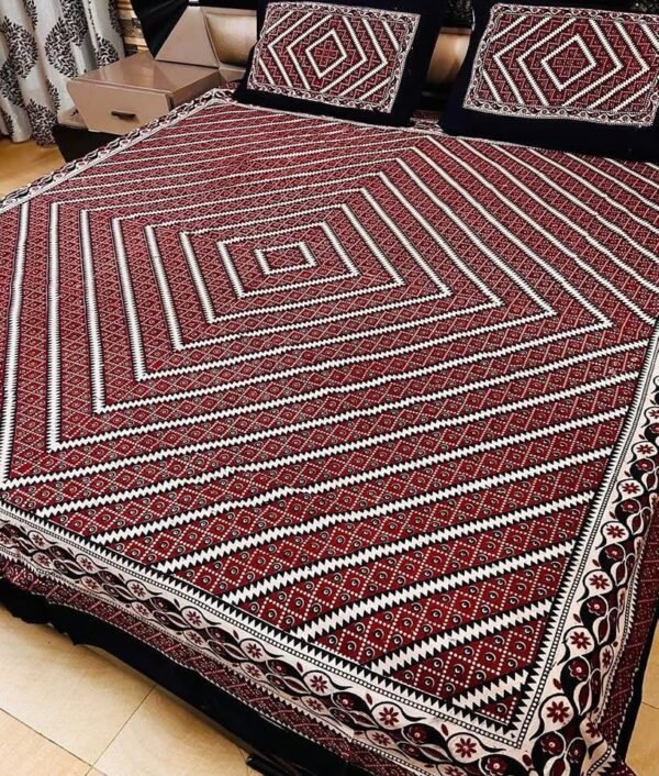 Ajrak Printed Bedsheet Set