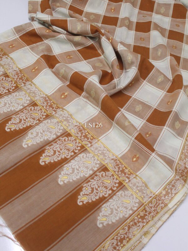 Pure Lawn Jacquard Check Design Work Beautiful Shawl 2025 Design