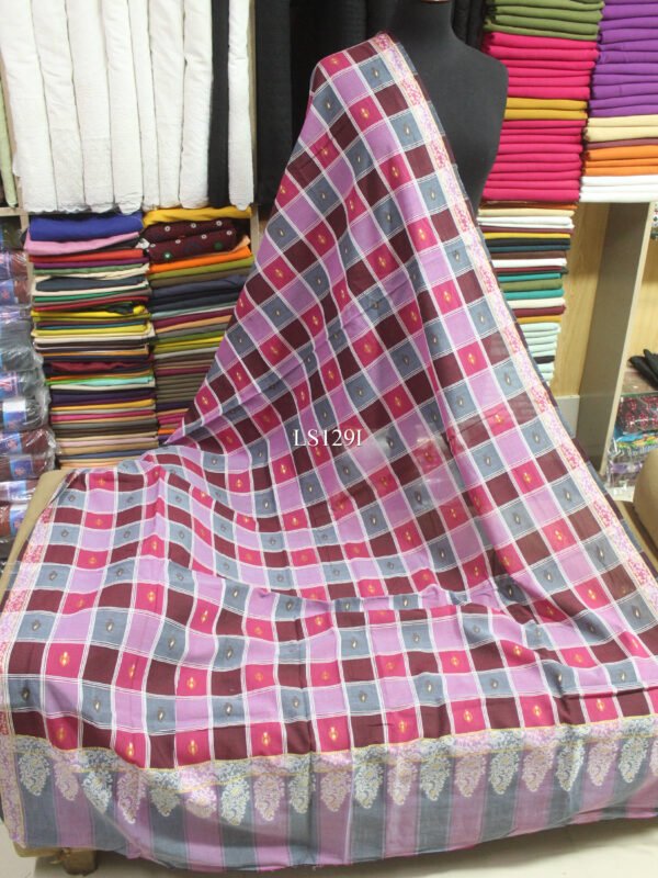 Pure Lawn Jacquard Check Design Work Beautiful Shawl 2025 Design - Image 2