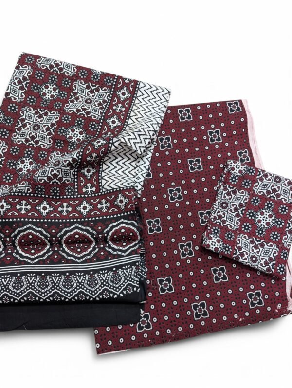 Ajrak Cotton 3 Piece Unstitched Suit 25% OFF