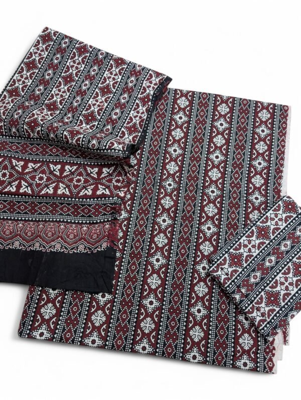 Ajrak Cotton 3 Piece Unstitched Suit 25% OFF