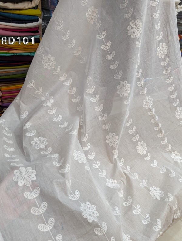 White Pure Lawn Embroidered Dupatta