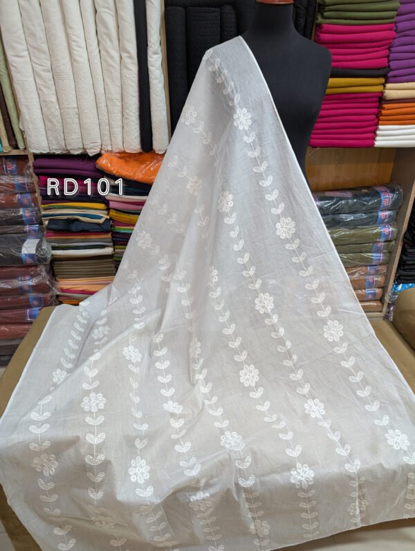 White Pure Lawn Embroidered Dupatta - Image 2