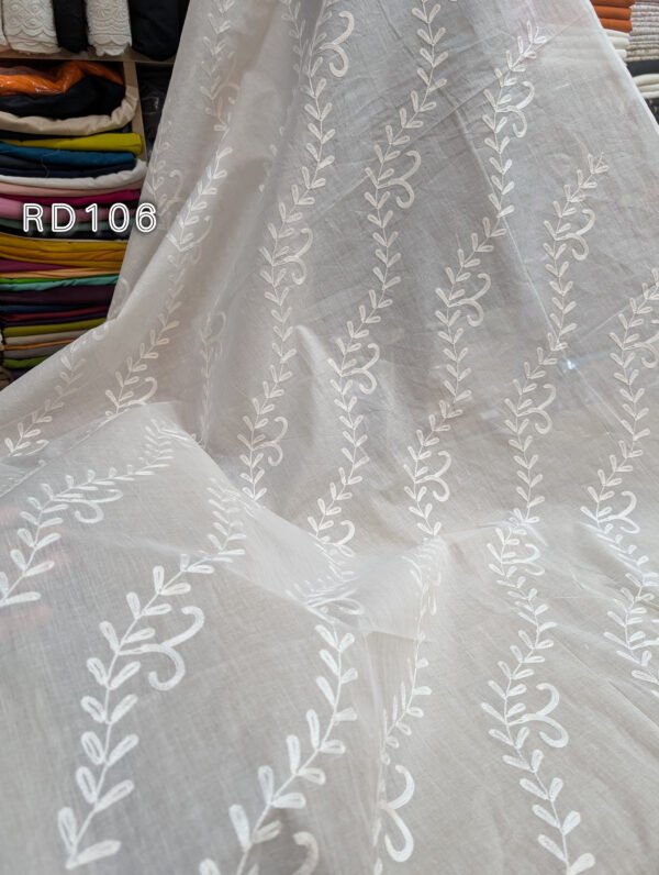 White Pure Lawn Embroidered Dupatta