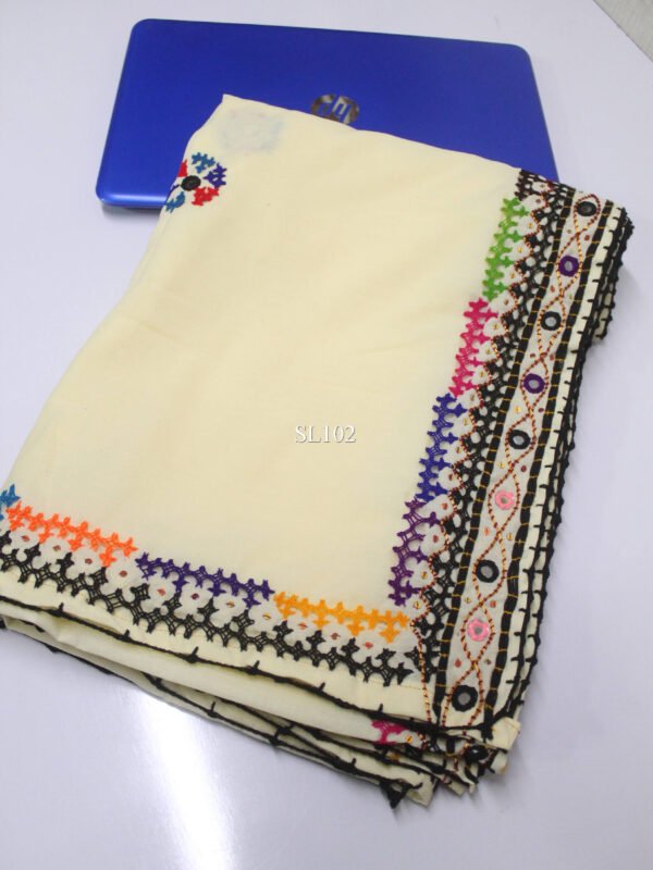 Swiss Lawn Handmade Sindhi Shawl 4 Side Border Perfect Gift