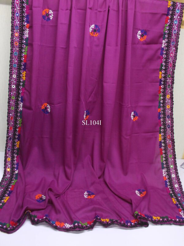 Swiss Lawn Handmade Sindhi Shawl 4 Side Border Perfect Gift - Image 2