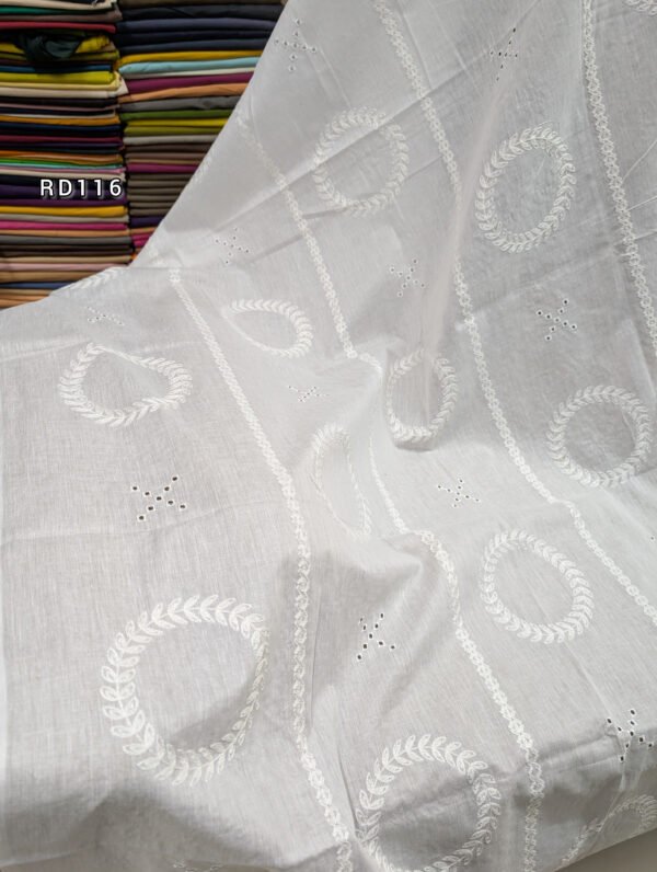 White Pure Lawn Embroidered Dupatta With Tarkashi