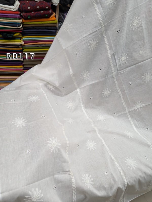 White Pure Lawn Embroidered Dupatta With Tarkashi