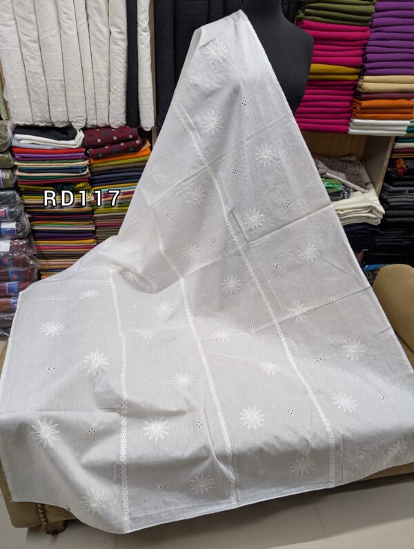 White Pure Lawn Embroidered Dupatta With Tarkashi - Image 2