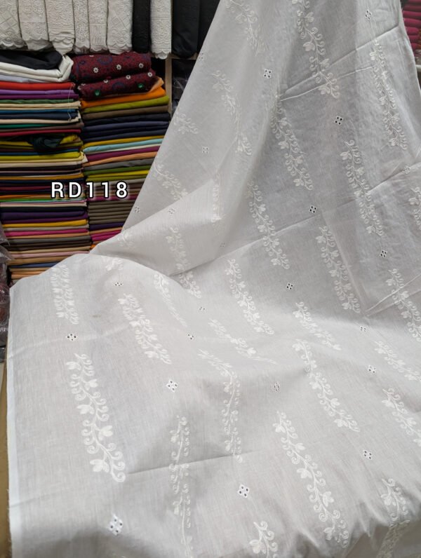 White Pure Lawn Embroidered Dupatta With Tarkashi