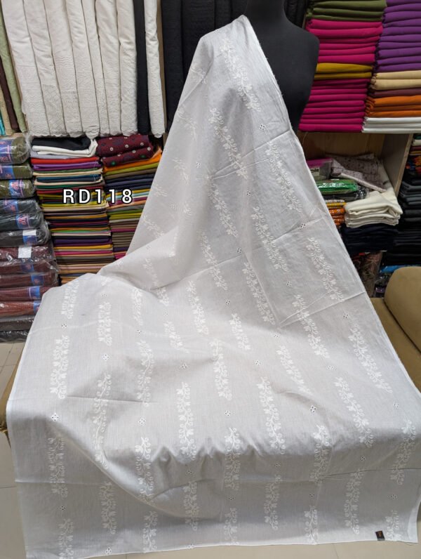 White Pure Lawn Embroidered Dupatta With Tarkashi - Image 2