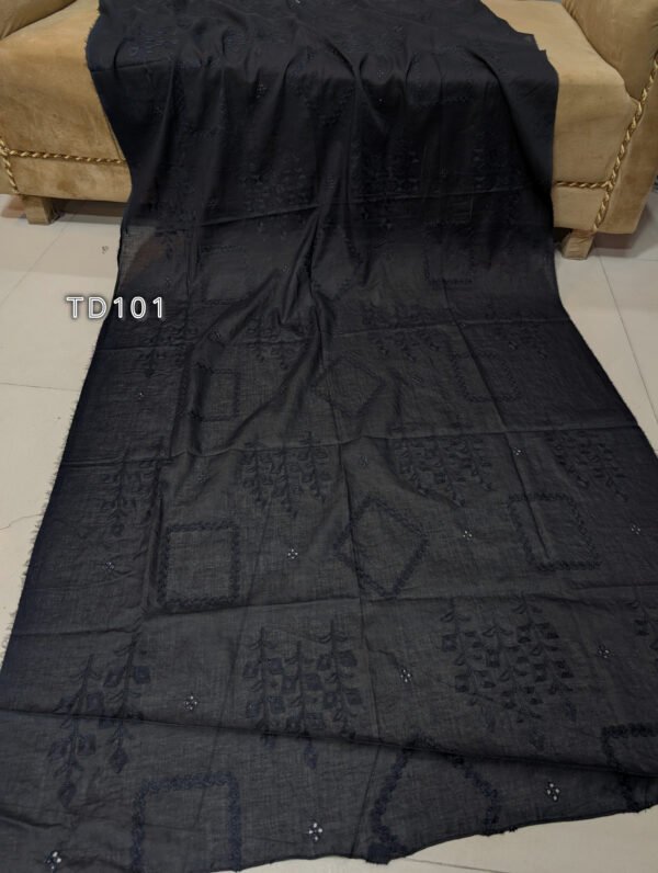 Black Pure Lawn Embroidered Tarkashi Dupatta - Image 2