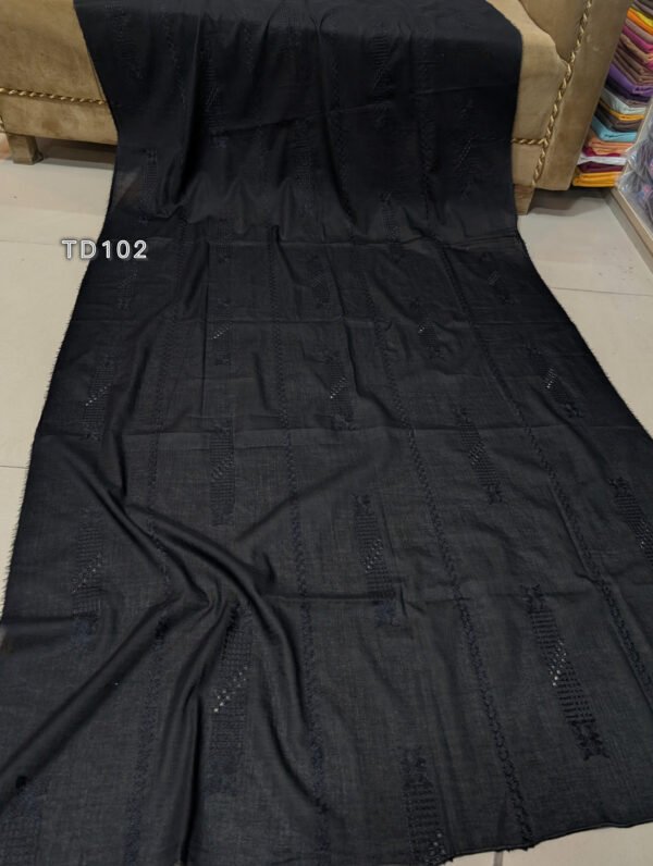 Black Pure Lawn Embroidered Tarkashi Dupatta - Image 2