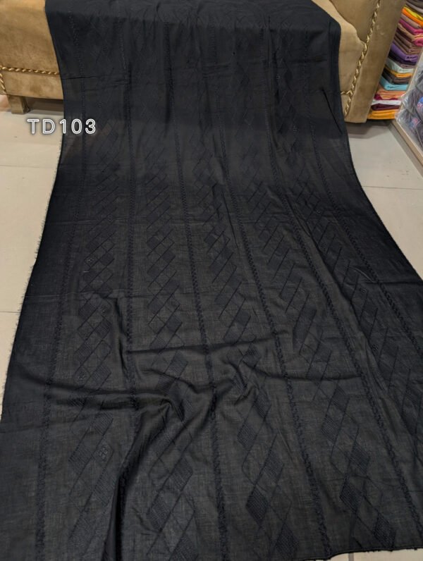 Black Pure Lawn Embroidered Tarkashi Dupatta - Image 2