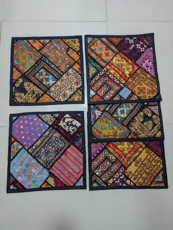 7 Piece Cushion Covers | Set of 7 Covers Sindhi Embroidered 5 + 2 - Image 2