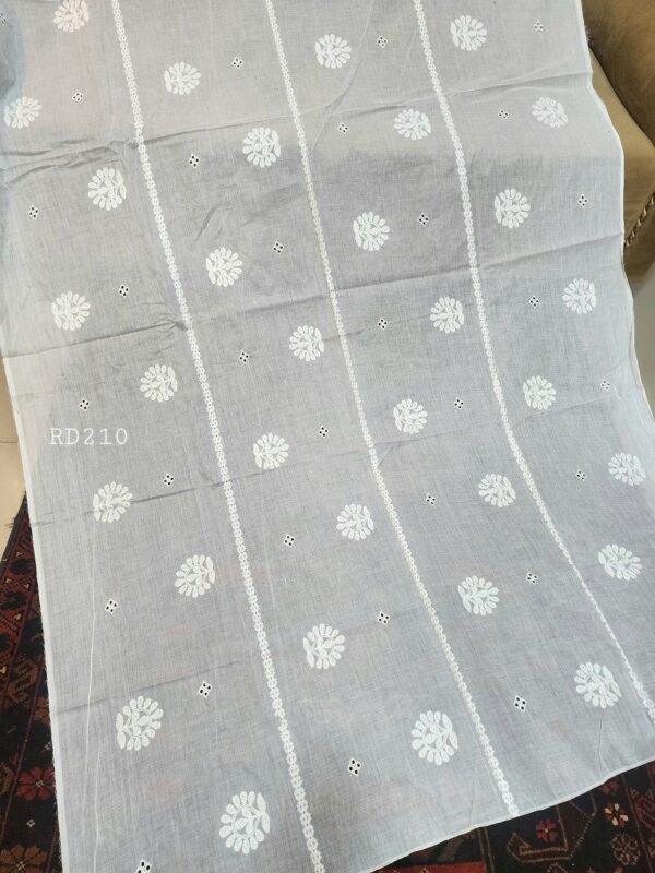 White Pure Lawn Embroidered Dupatta With Tarkashi | RD210