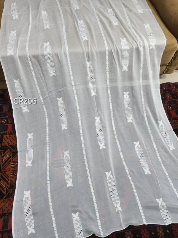 Crinkle Chiffon Tarkashi and Embroidered Dyeable Dupatta - Image 3
