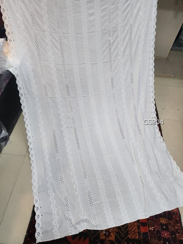 Chikankari Lawn Shawl Cutwork Border | Pure Lawn - Image 3
