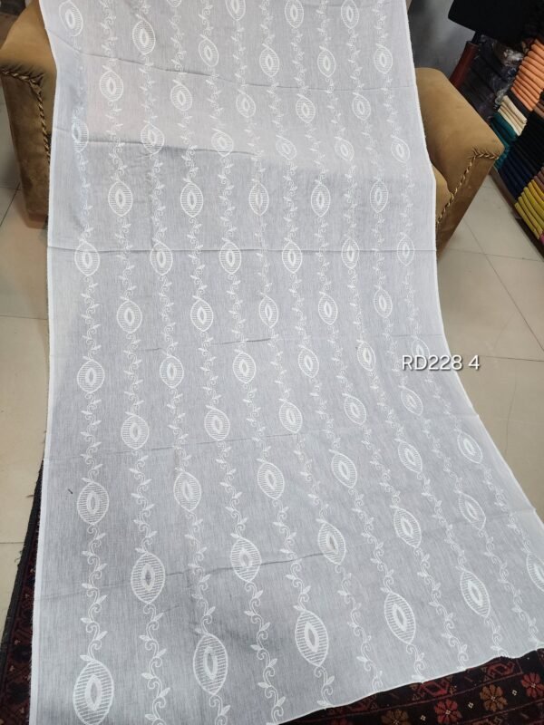 White Pure Lawn Embroidered Dupatta Dyeable
