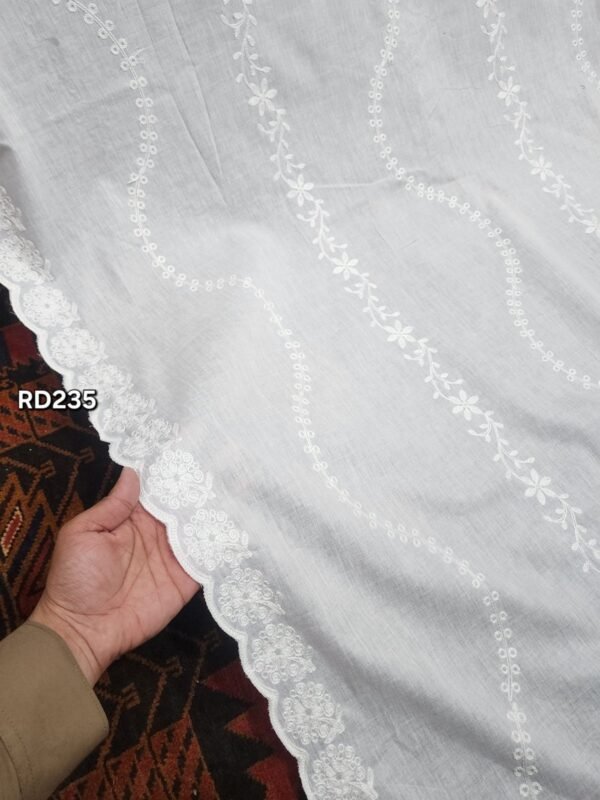 White Cutwork Border Pure Lawn Embroidered Dupatta