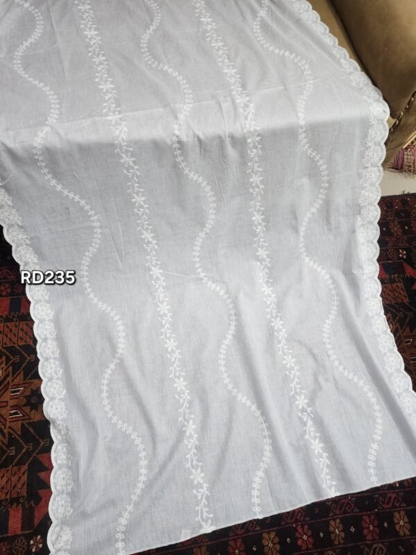 White Cutwork Border Pure Lawn Embroidered Dupatta - Image 2
