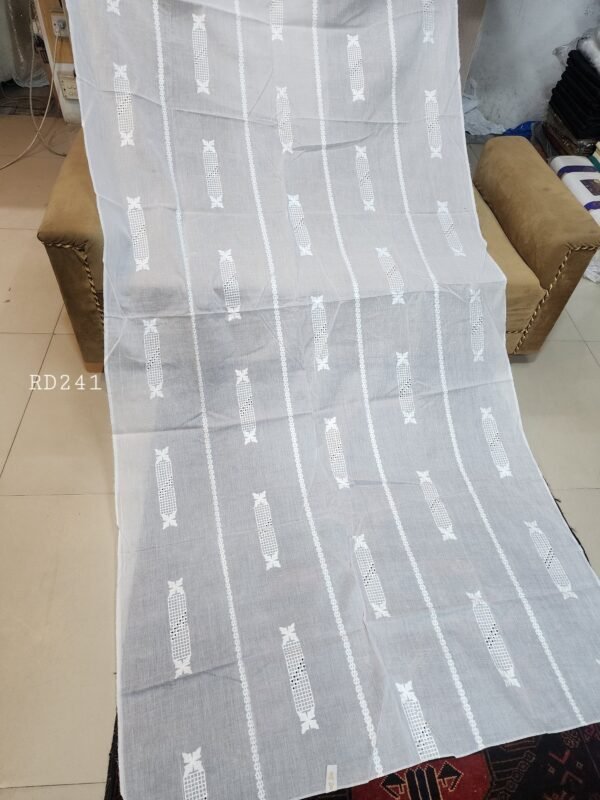 White Pure Lawn Embroidered Dupatta With Tarkashi | RD241 - Image 2