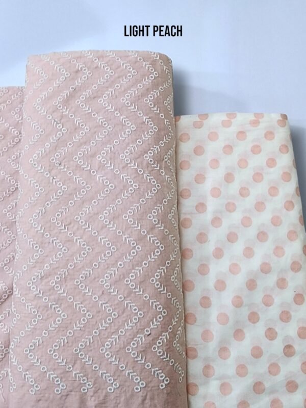 Chikankari Lawn 2 Piece Suit Lining Design | Light Peach