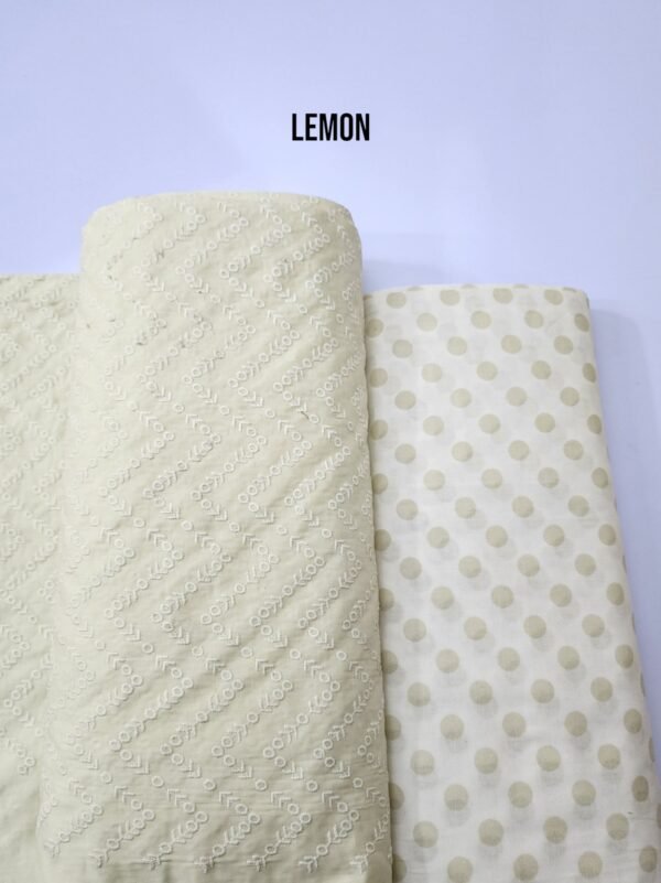 Chikankari Lawn 2 Piece Suit Lining Design | Lemon