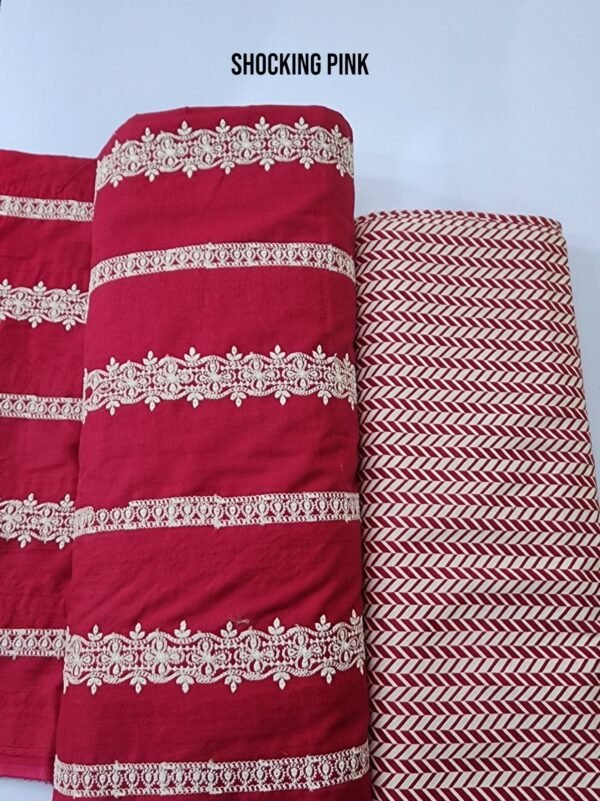 Chikankari Lawn 2 Piece Suit Lining Design | Shocking Pink