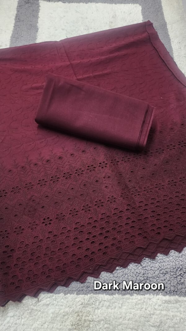 Chikankari Lawn 2 Piece Suit Daman Bore Long Length Suit - Image 2