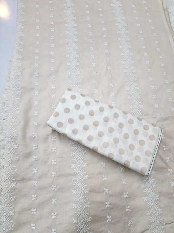 Chikankari Lawn 2 Piece Suit Lining Design | Light Skin - Image 3