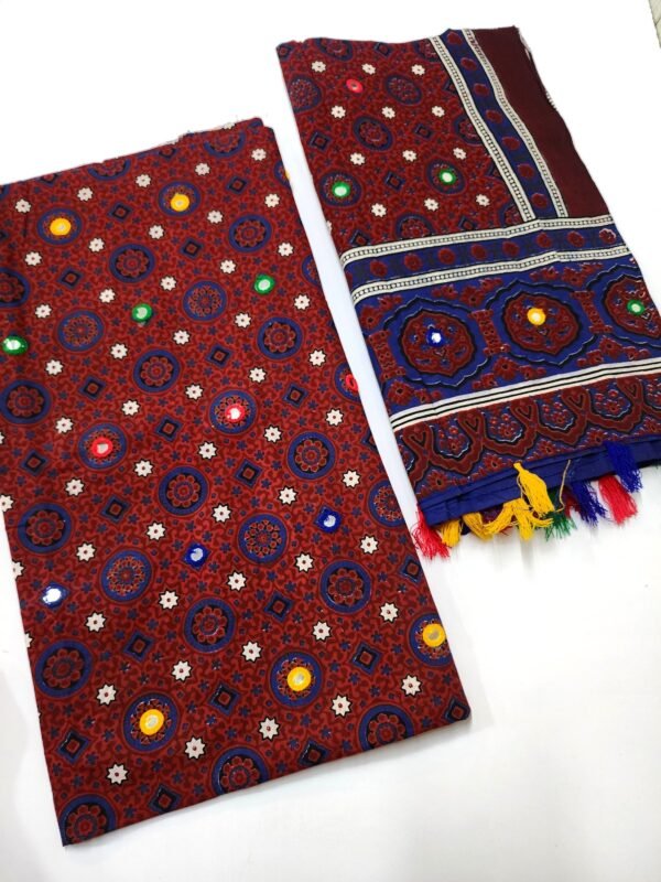 Ajrak Cotton 2 Piece Unstitched Embroidered Suit 25% OFF