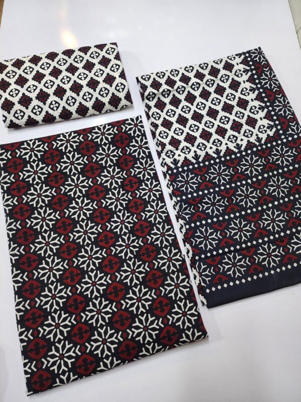 Ajrak Cotton 3 Piece Unstitched Suit 25% OFF