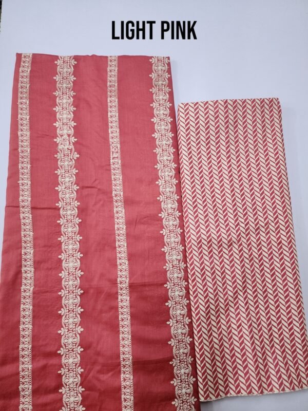 Chikankari Lawn 2 Piece Suit Lining Design | Light Pink