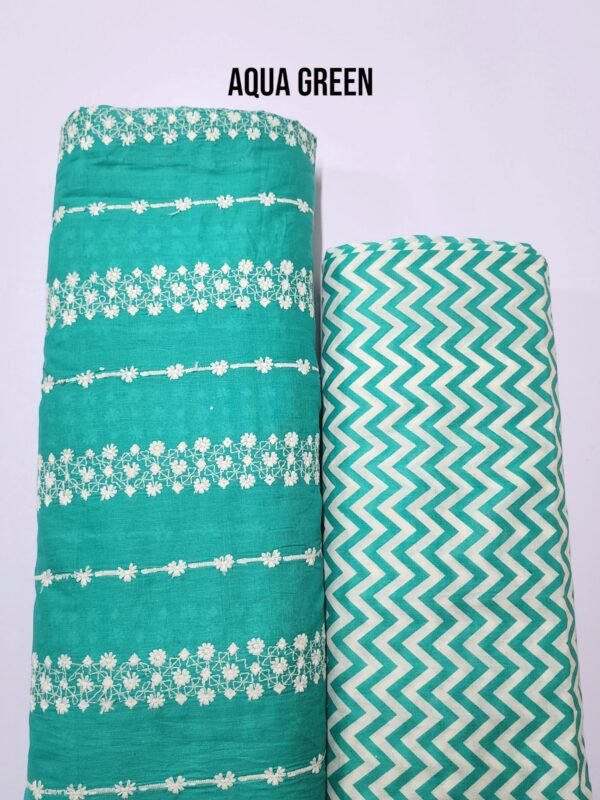 Chikankari Lawn 2 Piece Suit Lining Design | Aqua