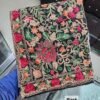 Crinkle Chiffon Aari Embroidered Dupatta Multi Color | Black