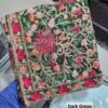Crinkle Chiffon Aari Embroidered Dupatta Multi Color | Dark Green