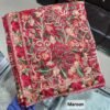 Crinkle Chiffon Aari Embroidered Dupatta Multi Color | Maroon