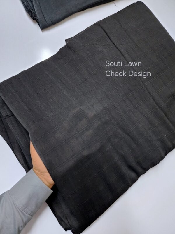 Black Souti Lawn Dupatta 3 Yards | Check Design