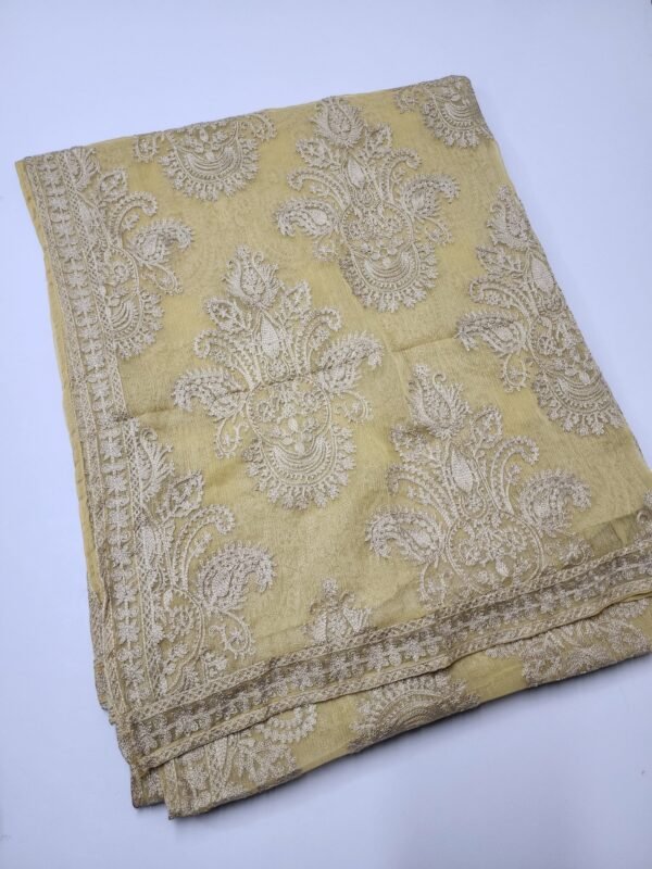 Crinkle Chiffon Embroidered Dupatta | Skin with Skin